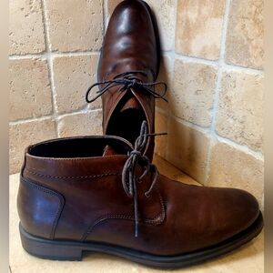Men's FRANKLIN &FREEMAN Reed Size 9.5 Classic Brown Leather Chukka Boots